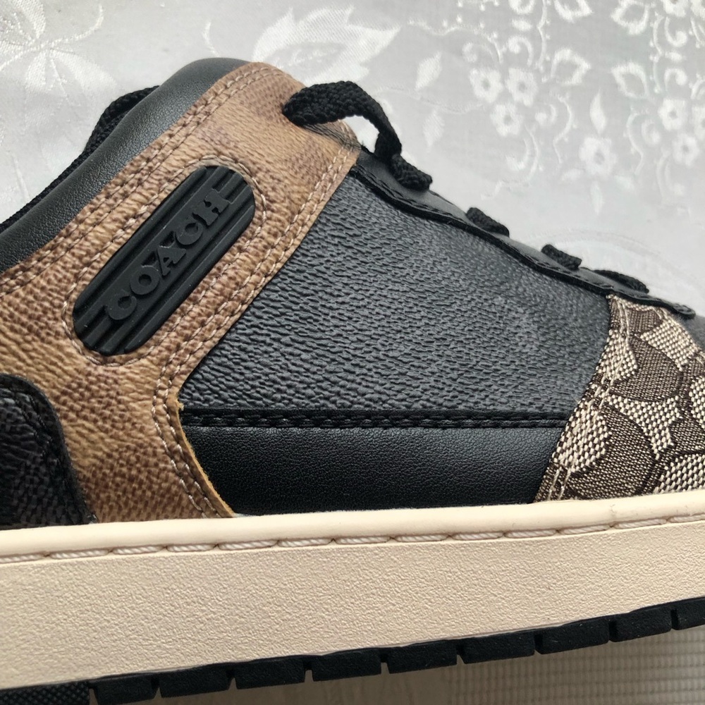 COACH C 201 Signature Monogram Coated Canvas Brown Sneakers Men’s Size 9 NWB - Picture 11 of 16